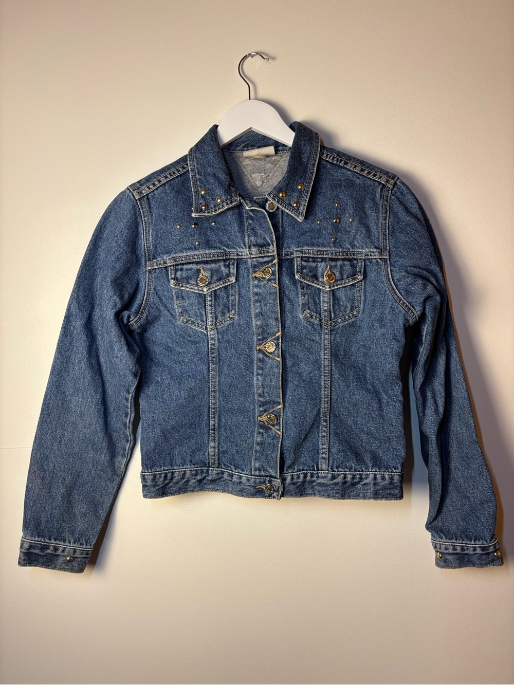 Vintage 90s Lawman Women’s Denim Jacket with Stud Accents, great detail, M